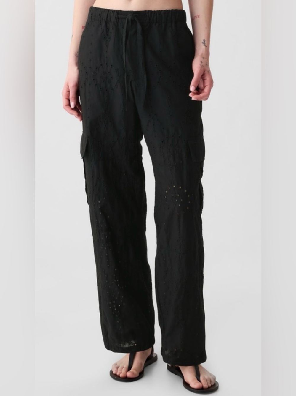 GAP Black Eyelet Cargo Pants